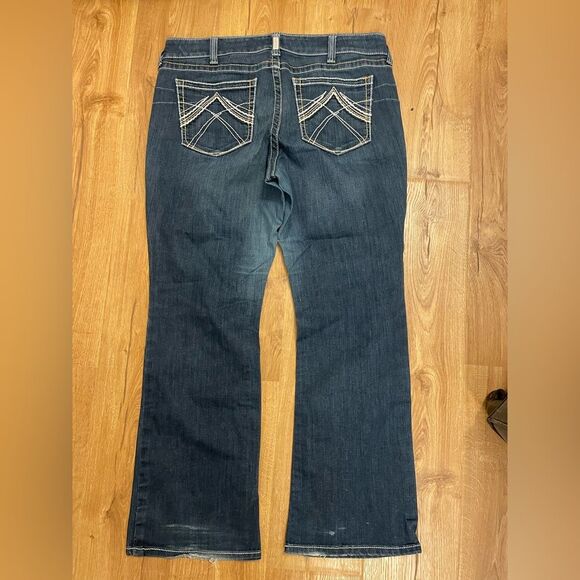 Ariat REAL Womens Whipstitch Mid Rise Boot Cut OCEAN Blue Jeans 10014022 34R - Picture 10 of 10